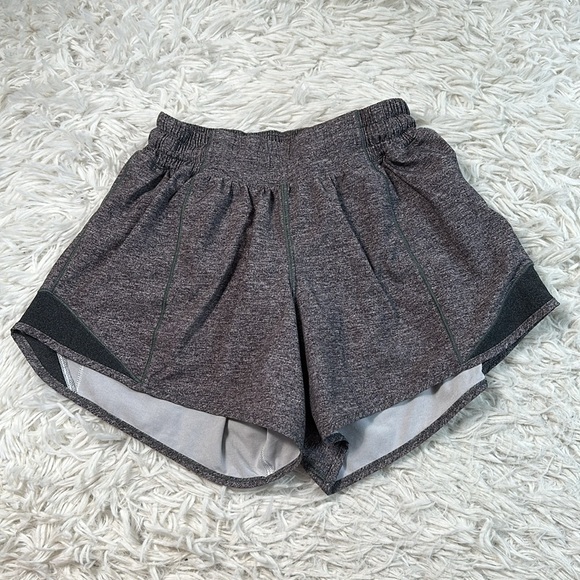 Lululemon Hotty Hot Short II *Long 4" Heather Lux Multi Black / Heathered Black - Picture 1 of 5